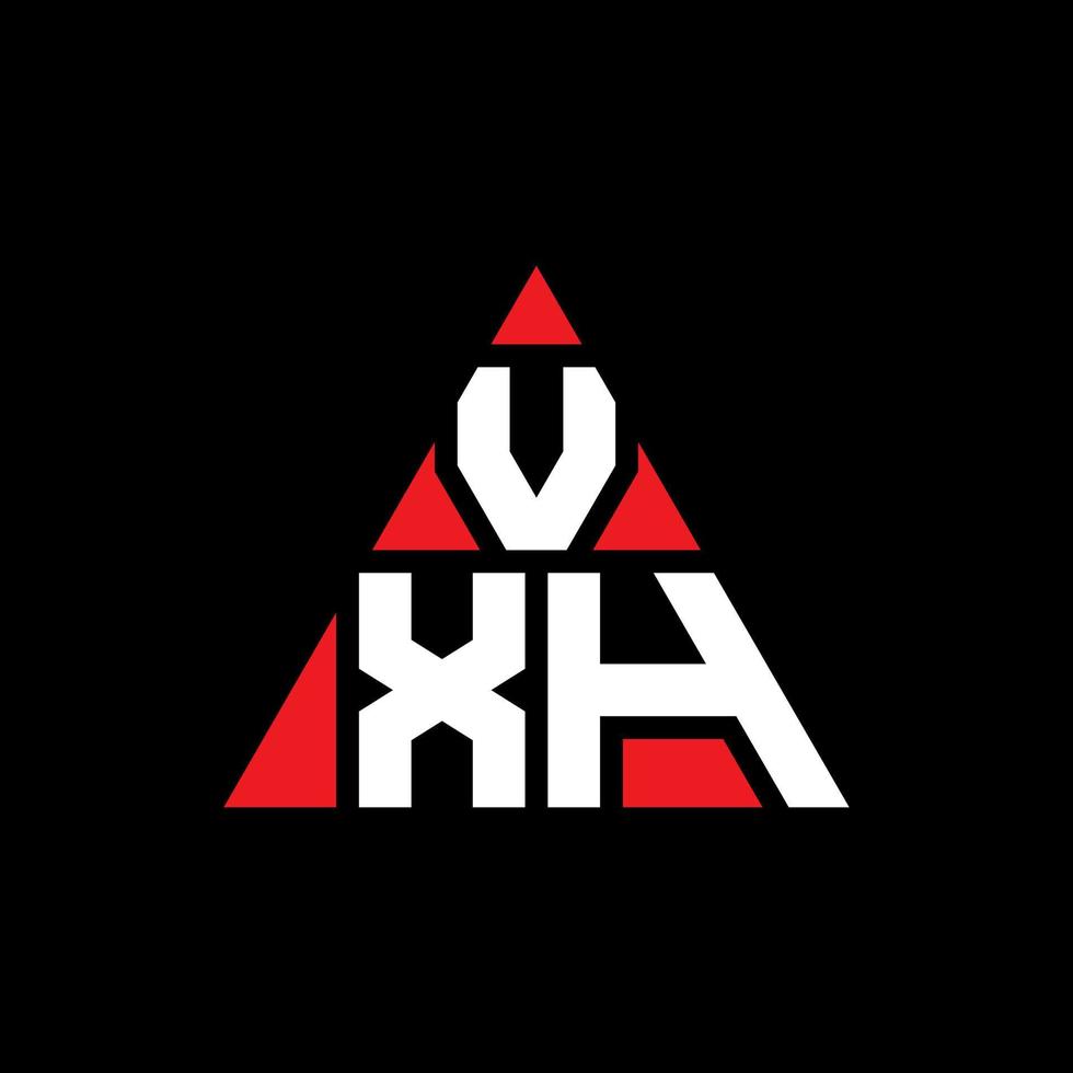 Diseño de logotipo de letra triangular vxh con forma de triángulo. monograma de diseño de logotipo de triángulo vxh. Plantilla de logotipo de vector de triángulo vxh con color rojo. logotipo triangular vxh logotipo simple, elegante y lujoso.