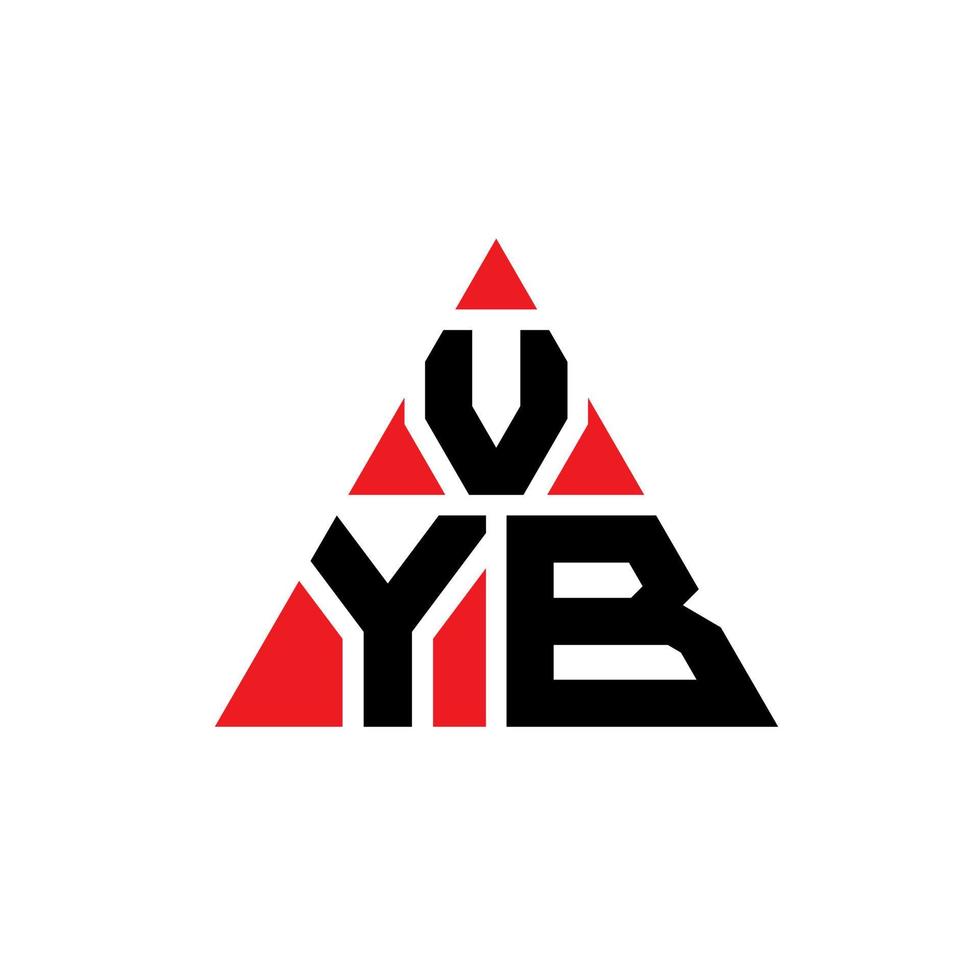 diseño de logotipo de letra de triángulo vyb con forma de triángulo. monograma de diseño de logotipo de triángulo vyb. plantilla de logotipo de vector de triángulo vyb con color rojo. logotipo triangular vyb logotipo simple, elegante y lujoso.