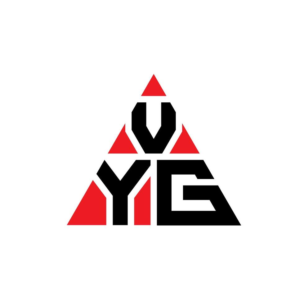 VYG triangle letter logo design with triangle shape. VYG triangle logo design monogram. VYG triangle vector logo template with red color. VYG triangular logo Simple, Elegant, and Luxurious Logo.