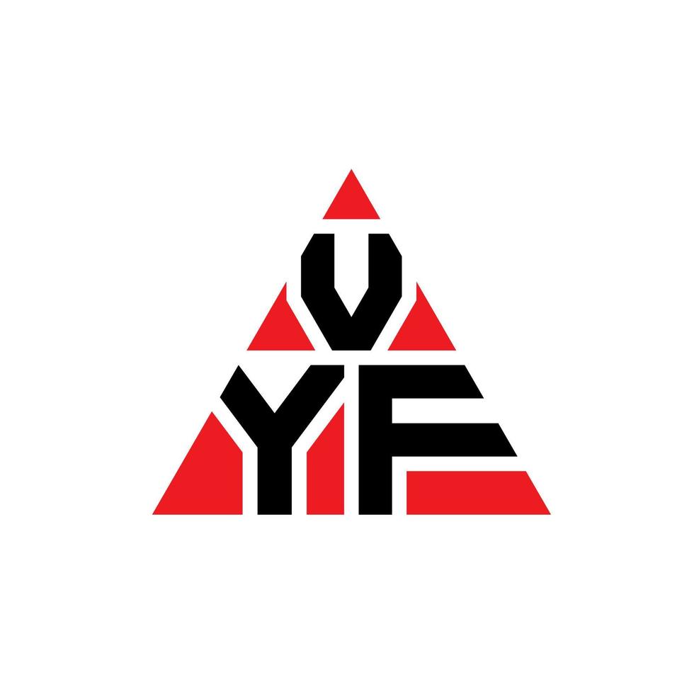 VYF triangle letter logo design with triangle shape. VYF triangle logo design monogram. VYF triangle vector logo template with red color. VYF triangular logo Simple, Elegant, and Luxurious Logo.