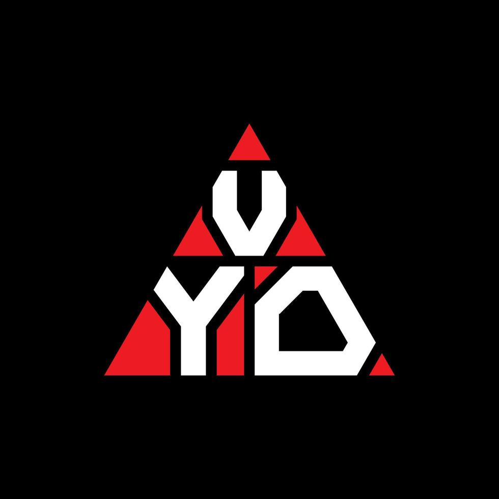 diseño de logotipo de letra de triángulo vyo con forma de triángulo. monograma de diseño de logotipo de triángulo vyo. plantilla de logotipo de vector de triángulo vyo con color rojo. logo triangular vyo logo simple, elegante y lujoso.