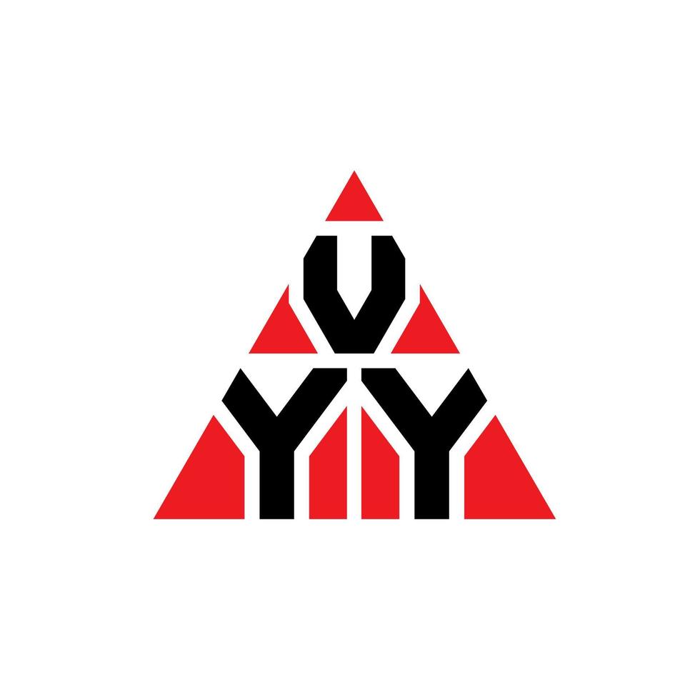 diseño de logotipo de letra de triángulo vyy con forma de triángulo. monograma de diseño de logotipo de triángulo vyy. plantilla de logotipo de vector de triángulo vyy con color rojo. logotipo triangular vyy logotipo simple, elegante y lujoso.