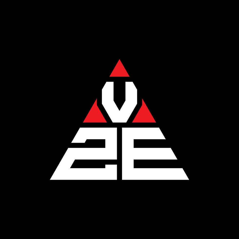 diseño de logotipo de letra triangular vze con forma de triángulo. monograma de diseño de logotipo de triángulo vze. plantilla de logotipo de vector de triángulo vze con color rojo. logotipo triangular vze logotipo simple, elegante y lujoso.