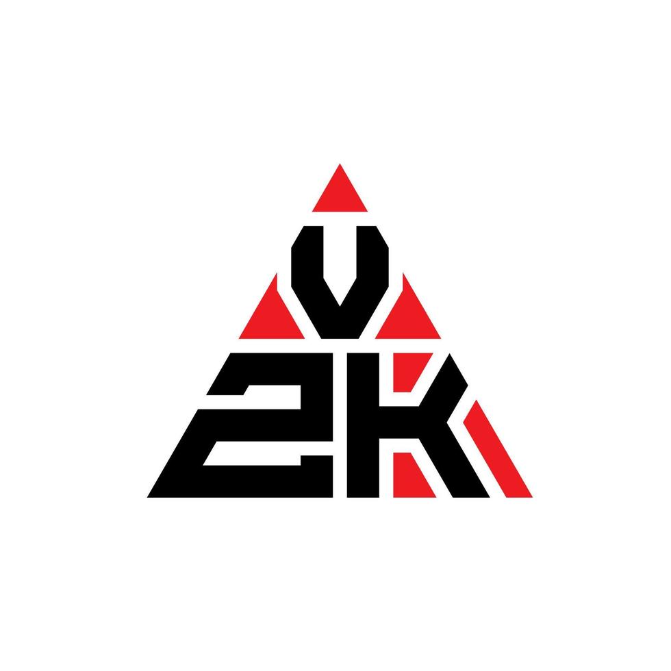 Diseño de logotipo de letra triangular vzk con forma de triángulo. monograma de diseño de logotipo de triángulo vzk. Plantilla de logotipo de vector de triángulo vzk con color rojo. logotipo triangular vzk logotipo simple, elegante y lujoso.