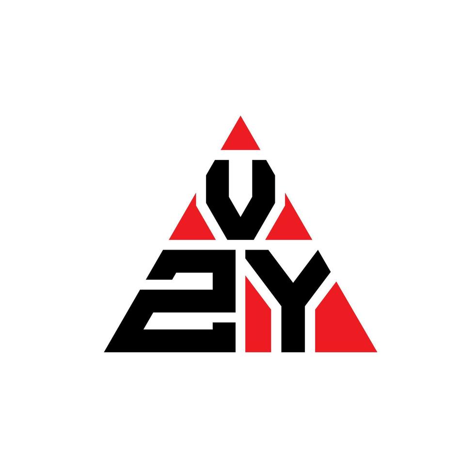 Diseño de logotipo de letra triangular vzy con forma de triángulo. monograma de diseño de logotipo de triángulo vzy. plantilla de logotipo de vector de triángulo vzy con color rojo. logotipo triangular vzy logotipo simple, elegante y lujoso.