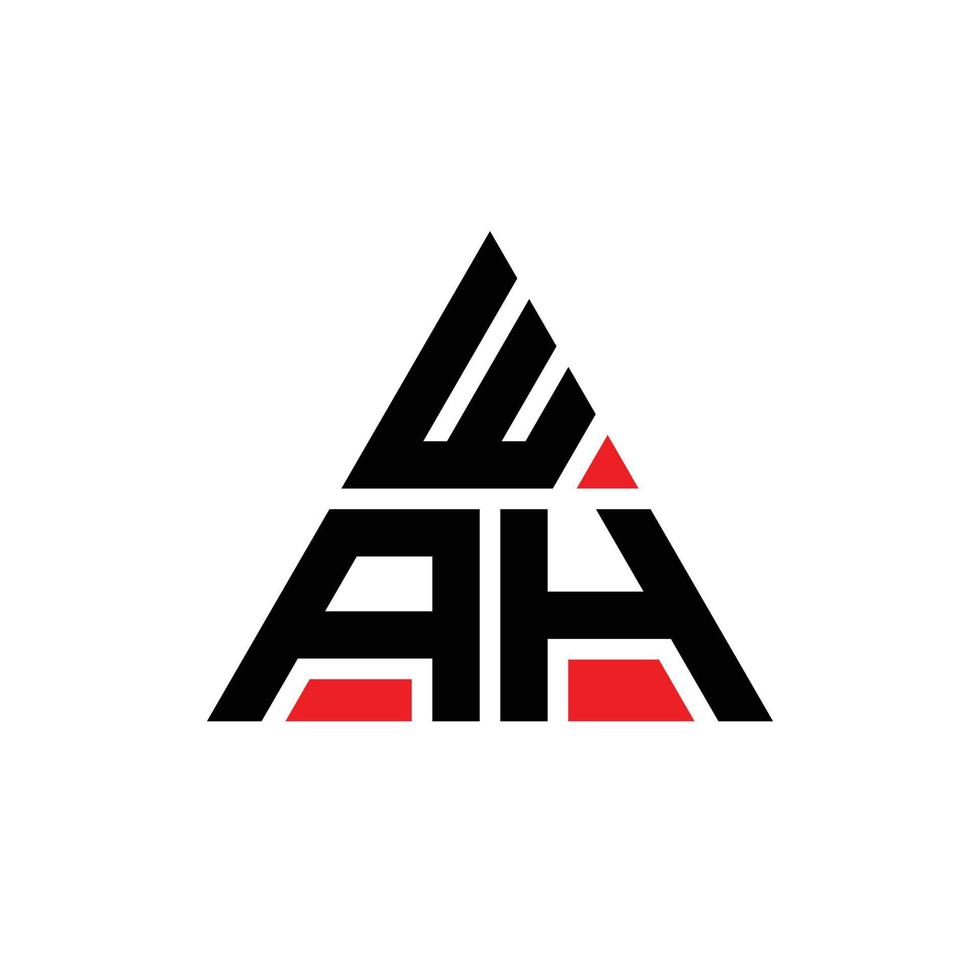 diseño de logotipo de letra triangular wah con forma de triángulo. monograma de diseño de logotipo de triángulo wah. plantilla de logotipo de vector de triángulo wah con color rojo. logo triangular wah logo simple, elegante y lujoso. wah
