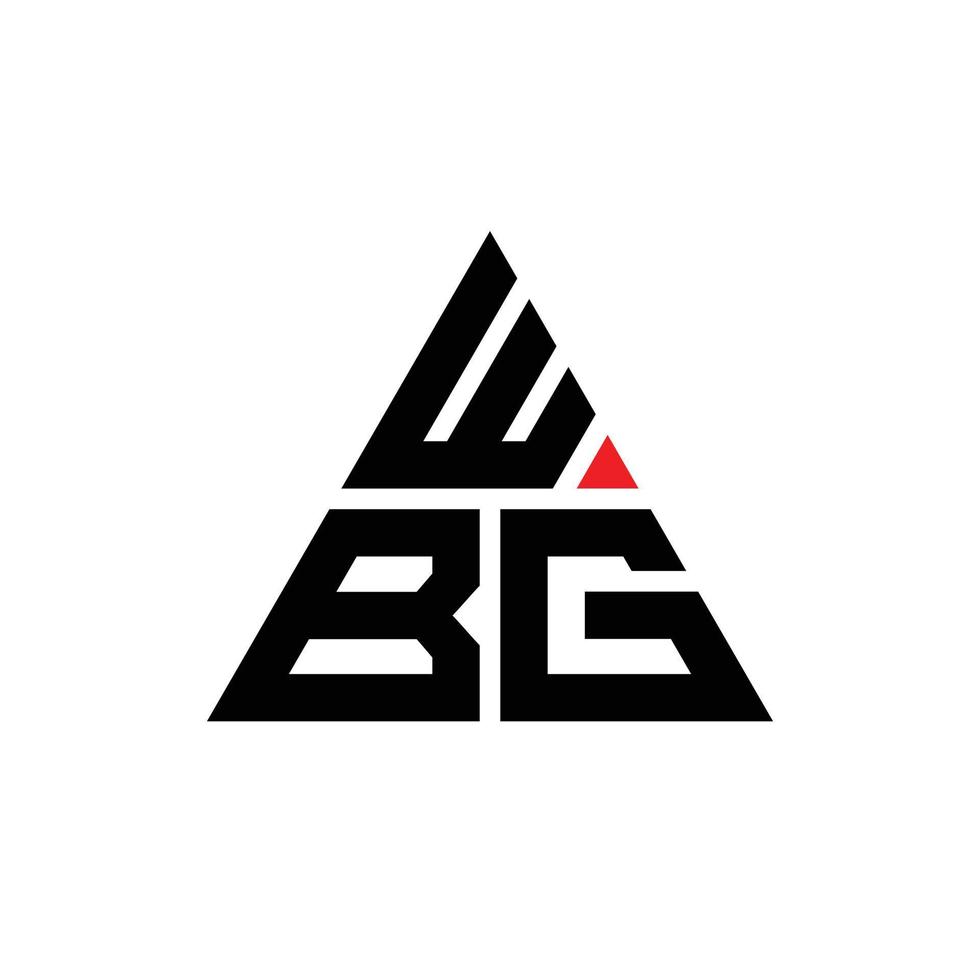 WBG triangle letter logo design with triangle shape. WBG triangle logo design monogram. WBG triangle vector logo template with red color. WBG triangular logo Simple, Elegant, and Luxurious Logo. WBG
