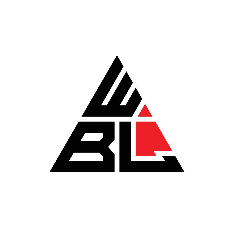 diseño de logotipo de letra de triángulo wbl con forma de triángulo. monograma de diseño de logotipo de triángulo wbl. plantilla de logotipo de vector de triángulo wbl con color rojo. logotipo triangular wbl logotipo simple, elegante y lujoso. wbl