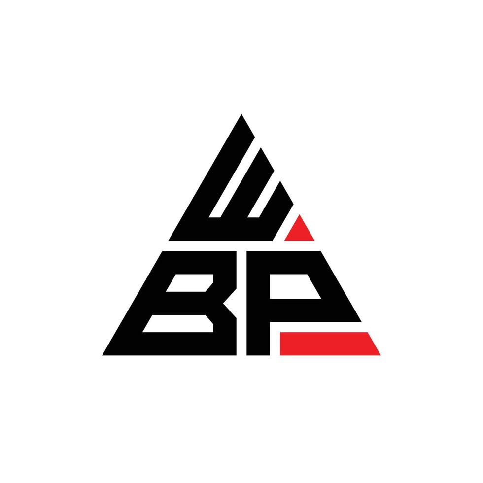 diseño de logotipo de letra triangular wbp con forma de triángulo. monograma de diseño del logotipo del triángulo wbp. plantilla de logotipo de vector de triángulo wbp con color rojo. logotipo triangular wbp logotipo simple, elegante y lujoso. wbp