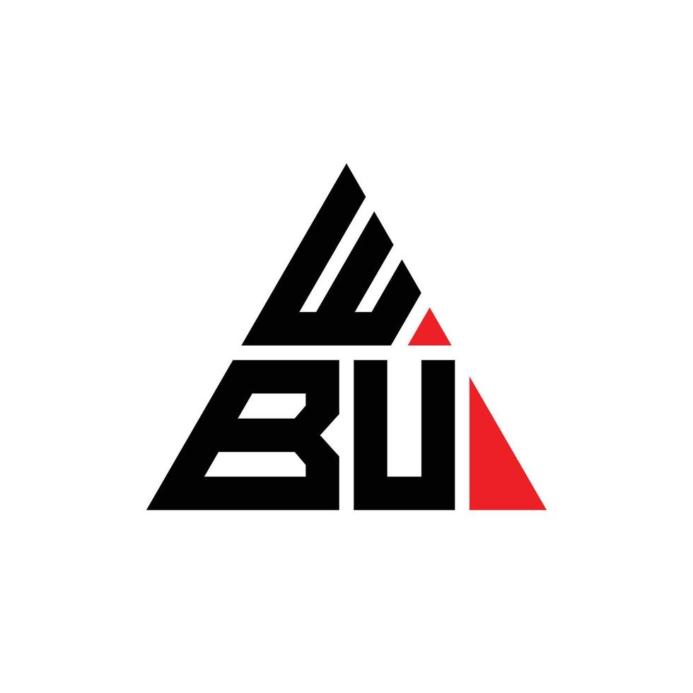 WBU triangle letter logo design with triangle shape. WBU triangle logo design monogram. WBU triangle vector logo template with red color. WBU triangular logo Simple, Elegant, and Luxurious Logo. WBU