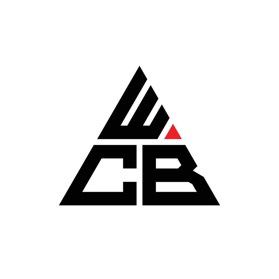 diseño de logotipo de letra triangular wcb con forma de triángulo. monograma de diseño de logotipo de triángulo wcb. plantilla de logotipo de vector de triángulo wcb con color rojo. logotipo triangular wcb logotipo simple, elegante y lujoso. wcb
