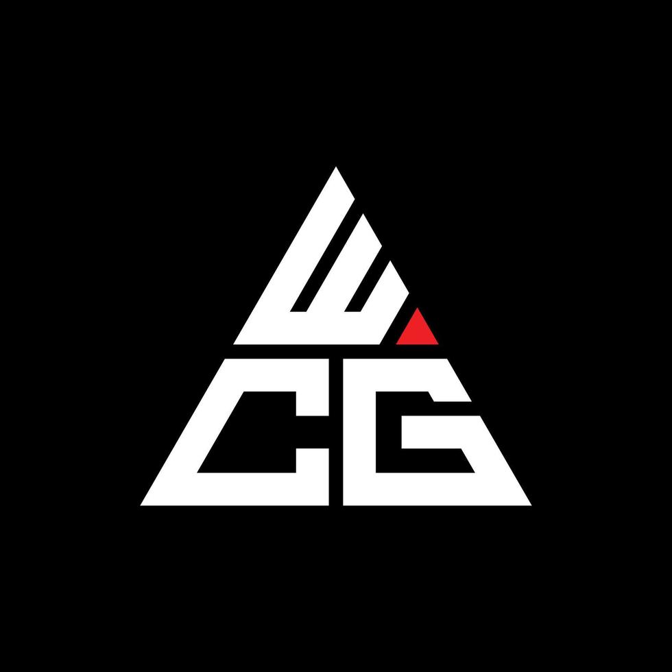 diseño de logotipo de letra triangular wcg con forma de triángulo. monograma de diseño de logotipo de triángulo wcg. plantilla de logotipo de vector de triángulo wcg con color rojo. logotipo triangular wcg logotipo simple, elegante y lujoso. wcg