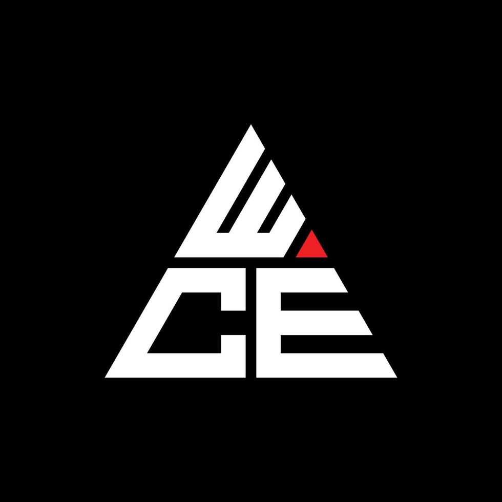 wce diseño de logotipo de letra triangular con forma de triángulo. monograma de diseño de logotipo de triángulo wce. plantilla de logotipo de vector de triángulo wce con color rojo. logotipo triangular wce logotipo simple, elegante y lujoso. wce