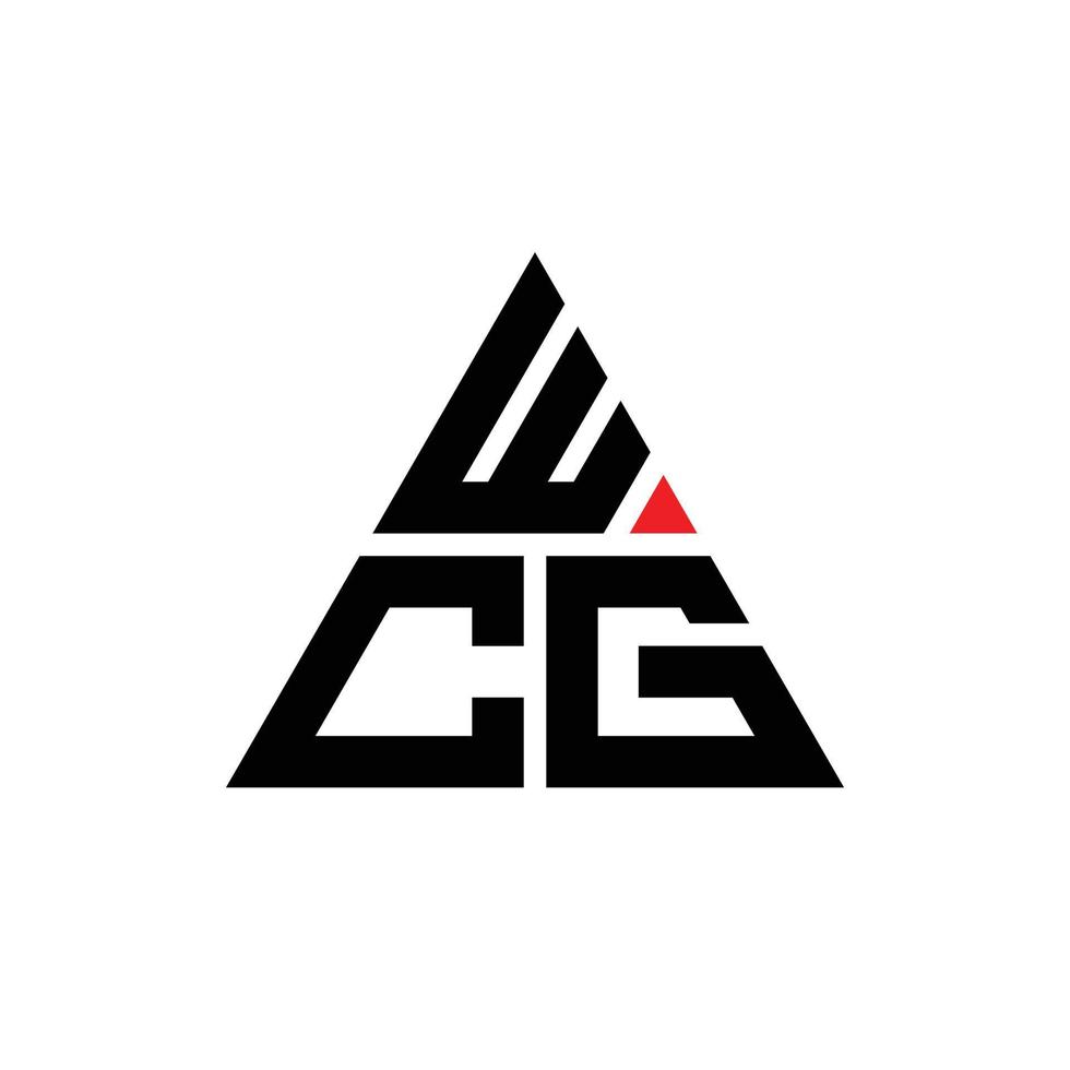 diseño de logotipo de letra triangular wcg con forma de triángulo. monograma de diseño de logotipo de triángulo wcg. plantilla de logotipo de vector de triángulo wcg con color rojo. logotipo triangular wcg logotipo simple, elegante y lujoso. wcg