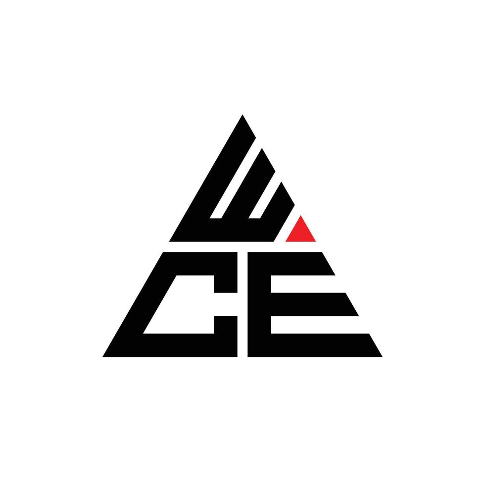 wce diseño de logotipo de letra triangular con forma de triángulo. monograma de diseño de logotipo de triángulo wce. plantilla de logotipo de vector de triángulo wce con color rojo. logotipo triangular wce logotipo simple, elegante y lujoso. wce