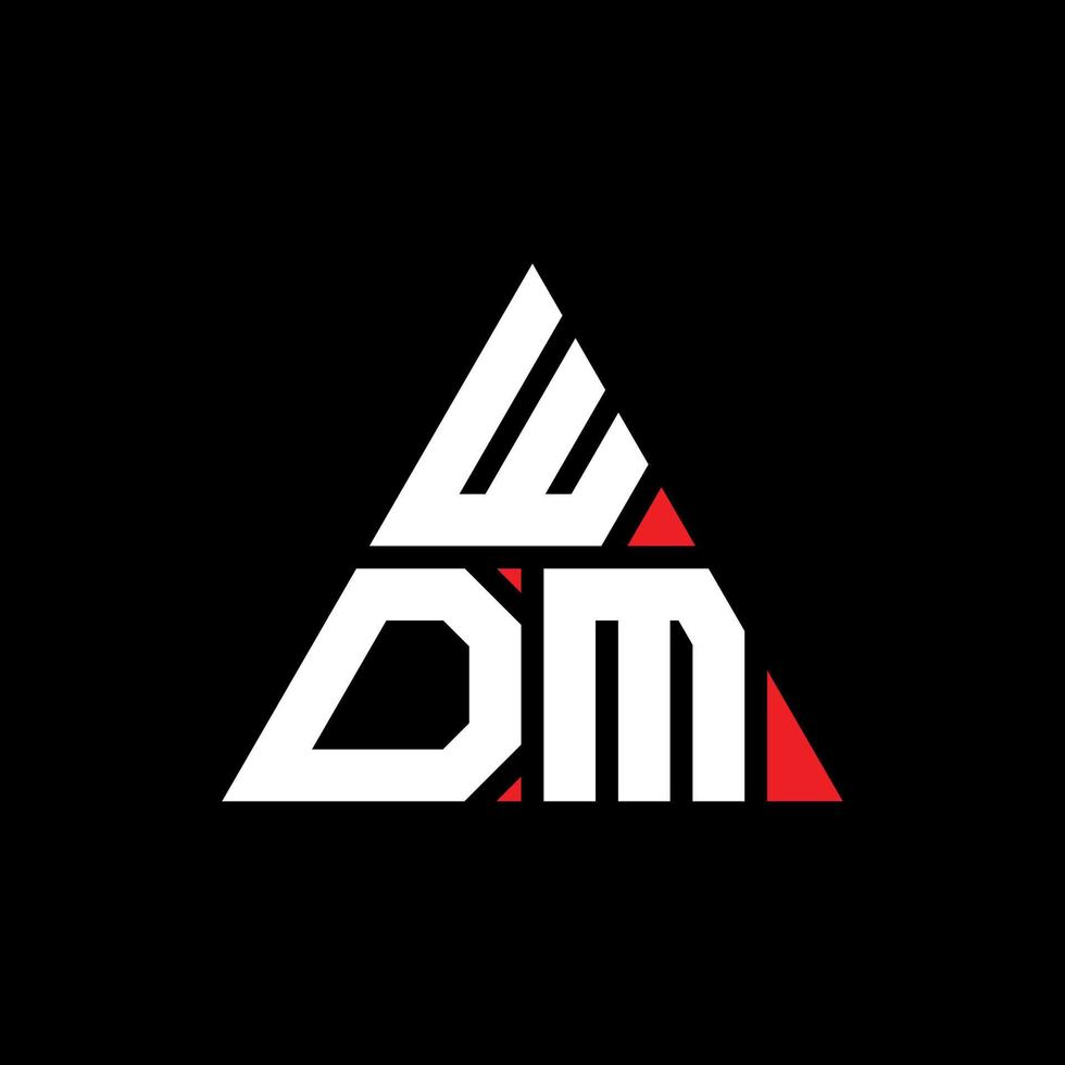 diseño de logotipo de letra triangular wdm con forma de triángulo. monograma de diseño de logotipo de triángulo wdm. plantilla de logotipo de vector de triángulo wdm con color rojo. logo triangular wdm logo simple, elegante y lujoso. wdm