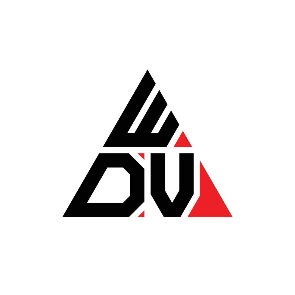 diseño de logotipo de letra triangular wdv con forma de triángulo. monograma de diseño de logotipo de triángulo wdv. plantilla de logotipo de vector de triángulo wdv con color rojo. logo triangular wdv logo simple, elegante y lujoso. wdv