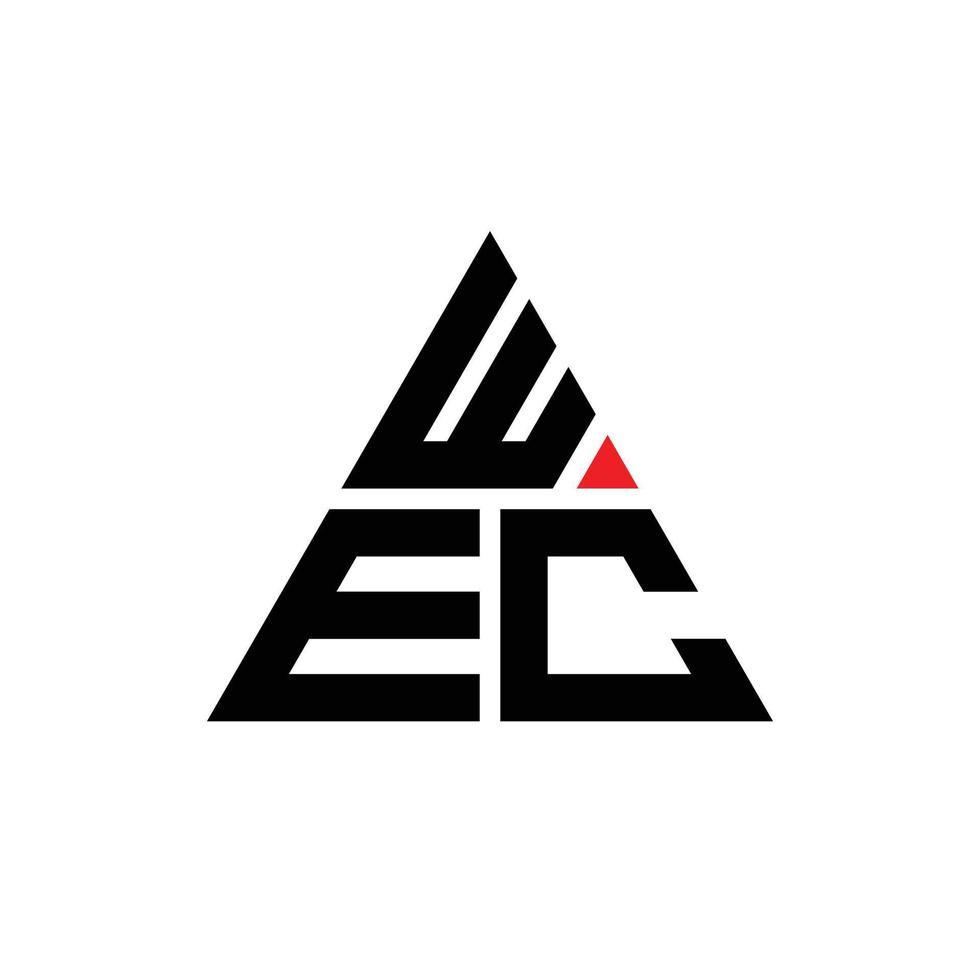 diseño de logotipo de letra triangular wec con forma de triángulo. monograma de diseño del logotipo del triángulo wec. plantilla de logotipo de vector de triángulo wec con color rojo. logo triangular wec logo simple, elegante y lujoso. nosotros C