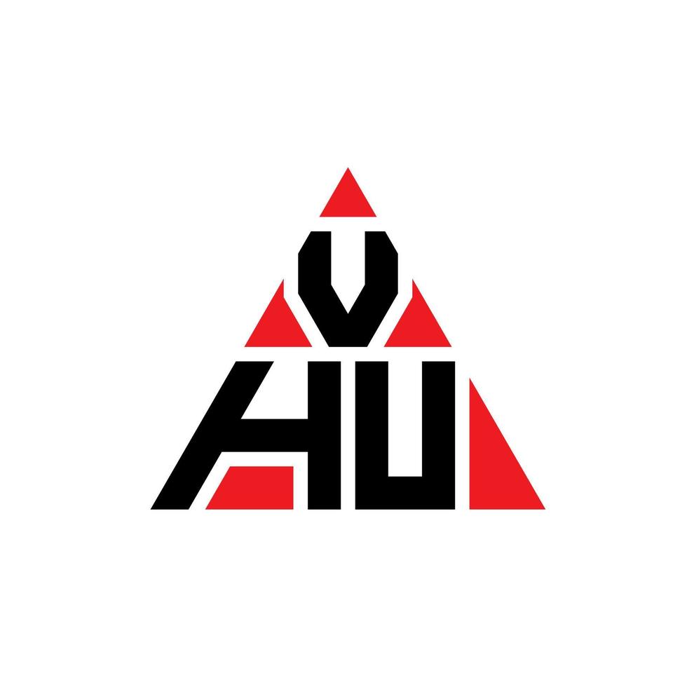 Diseño de logotipo de letra triangular vhu con forma de triángulo. monograma de diseño del logotipo del triángulo vhu. plantilla de logotipo de vector de triángulo vhu con color rojo. logotipo triangular vhu logotipo simple, elegante y lujoso.