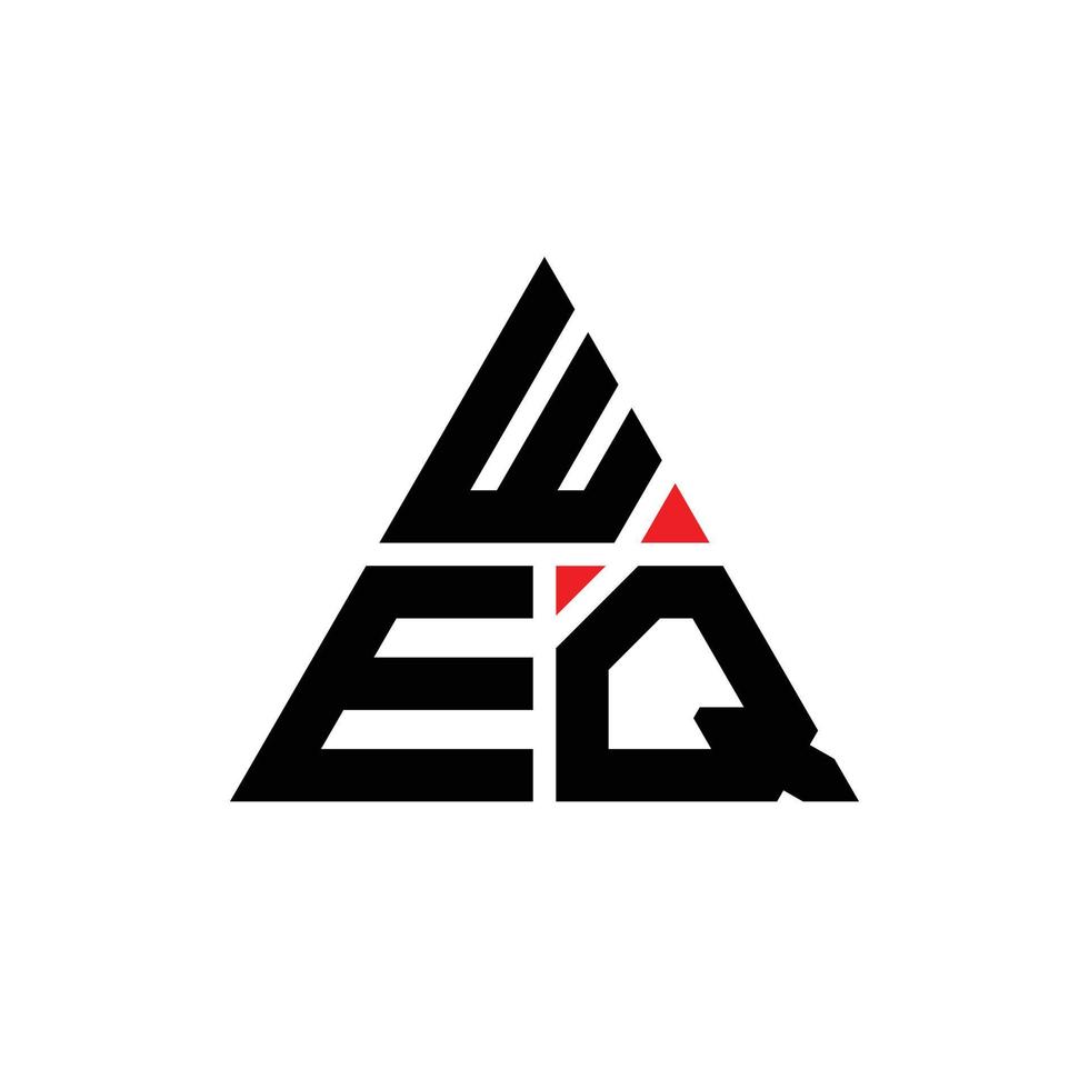 diseño de logotipo de letra triangular weq con forma de triángulo. monograma de diseño del logotipo del triángulo weq. plantilla de logotipo de vector de triángulo weq con color rojo. logotipo triangular weq logotipo simple, elegante y lujoso. weq