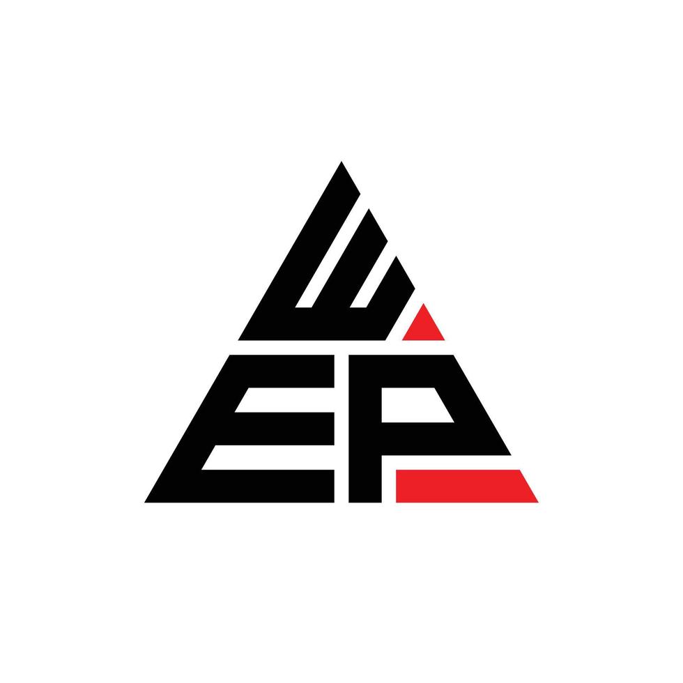 diseño de logotipo de letra de triángulo wep con forma de triángulo. monograma de diseño de logotipo de triángulo wep. plantilla de logotipo de vector de triángulo wep con color rojo. logo triangular wep logo simple, elegante y lujoso. Wep