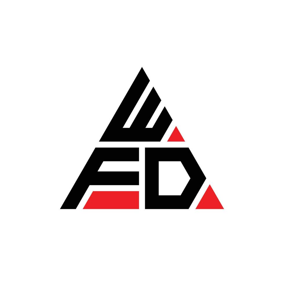 diseño de logotipo de letra triangular wfd con forma de triángulo. monograma de diseño de logotipo de triángulo wfd. plantilla de logotipo de vector de triángulo wfd con color rojo. logotipo triangular wfd logotipo simple, elegante y lujoso. wfd