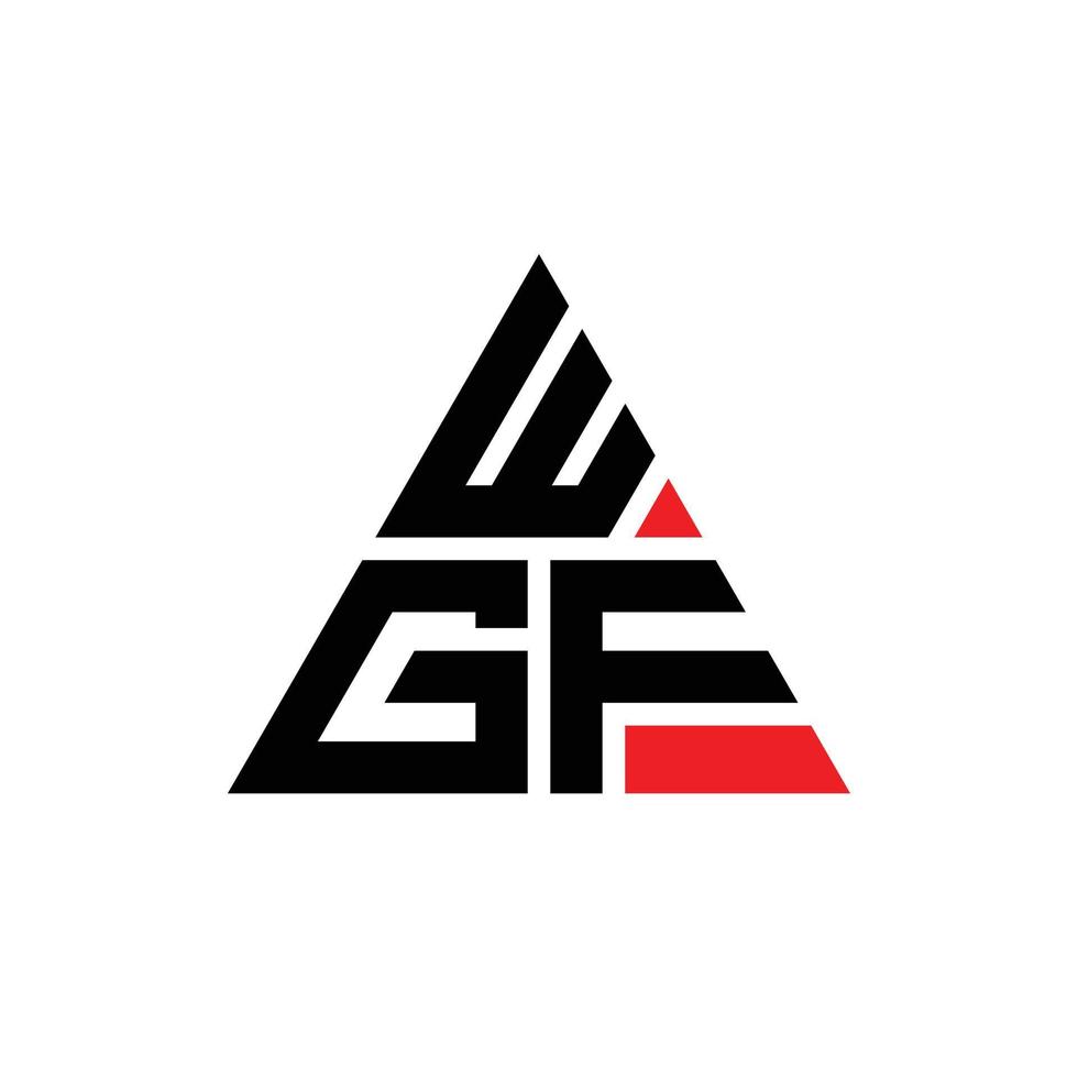 diseño de logotipo de letra triangular wgf con forma de triángulo. monograma de diseño de logotipo de triángulo wgf. plantilla de logotipo de vector de triángulo wgf con color rojo. logotipo triangular wgf logotipo simple, elegante y lujoso. wgf