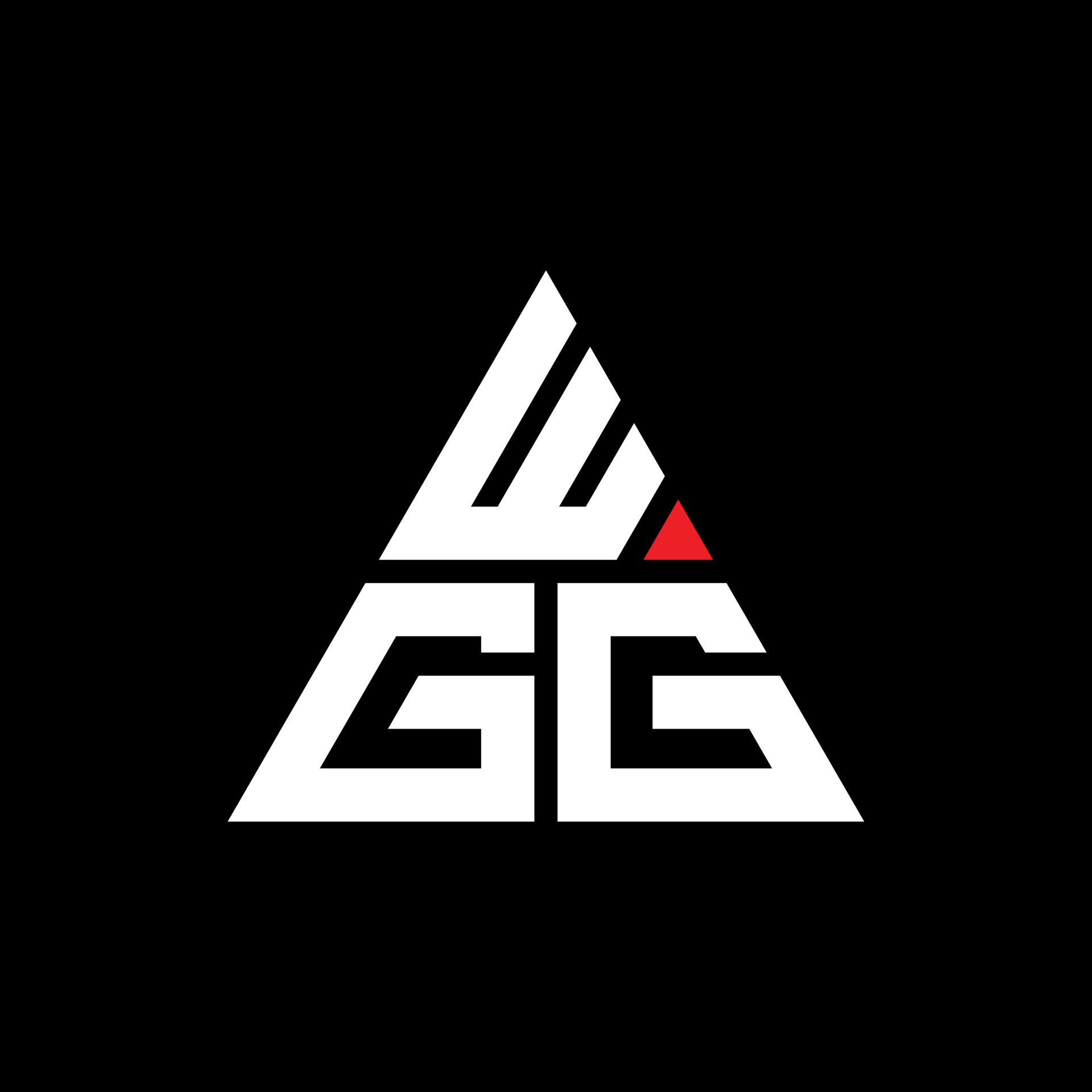 WGG triangle letter logo design with triangle shape. WGG triangle logo