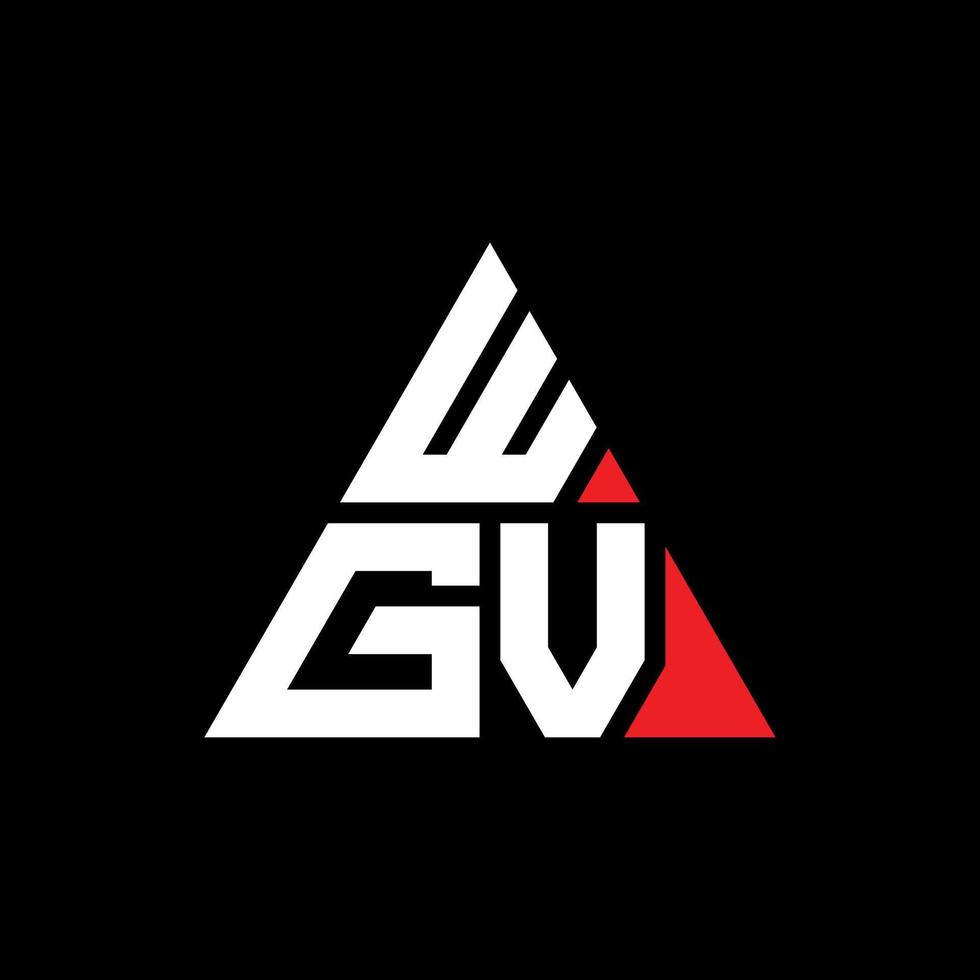 diseño de logotipo de letra triangular wgv con forma de triángulo. monograma de diseño de logotipo de triángulo wgv. plantilla de logotipo de vector de triángulo wgv con color rojo. logotipo triangular wgv logotipo simple, elegante y lujoso. wgv