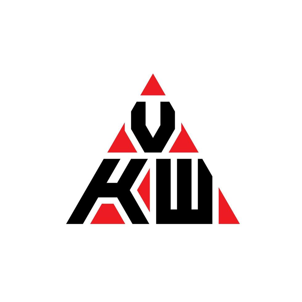 Diseño de logotipo de letra triangular vkw con forma de triángulo. monograma de diseño del logotipo del triángulo vkw. plantilla de logotipo de vector de triángulo vkw con color rojo. logotipo triangular vkw logotipo simple, elegante y lujoso.