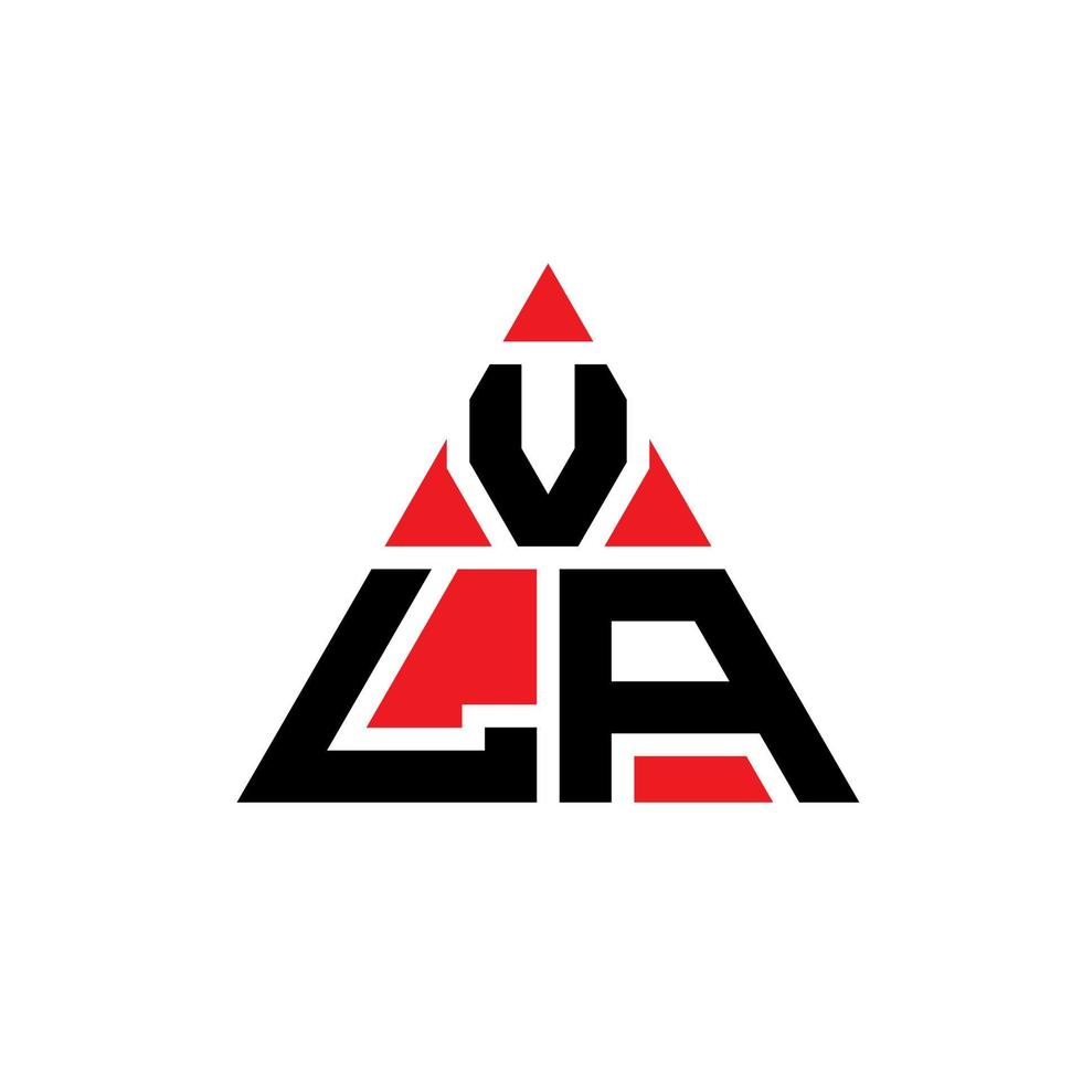 diseño de logotipo de letra triangular vla con forma de triángulo. monograma de diseño del logotipo del triángulo vla. plantilla de logotipo de vector de triángulo vla con color rojo. logotipo triangular vla logotipo simple, elegante y lujoso.