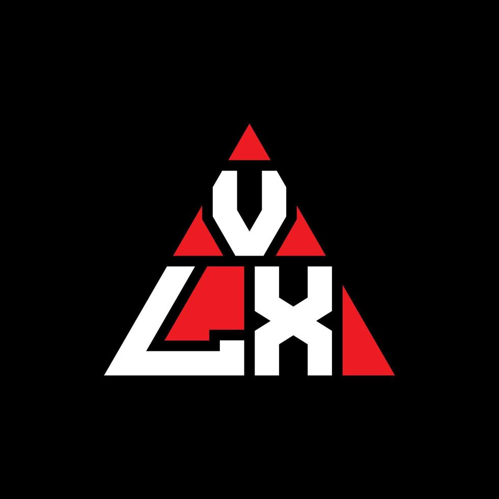 Diseño de logotipo de letra triangular vlx con forma de triángulo. monograma de diseño de logotipo de triángulo vlx. plantilla de logotipo de vector de triángulo vlx con color rojo. logotipo triangular vlx logotipo simple, elegante y lujoso.