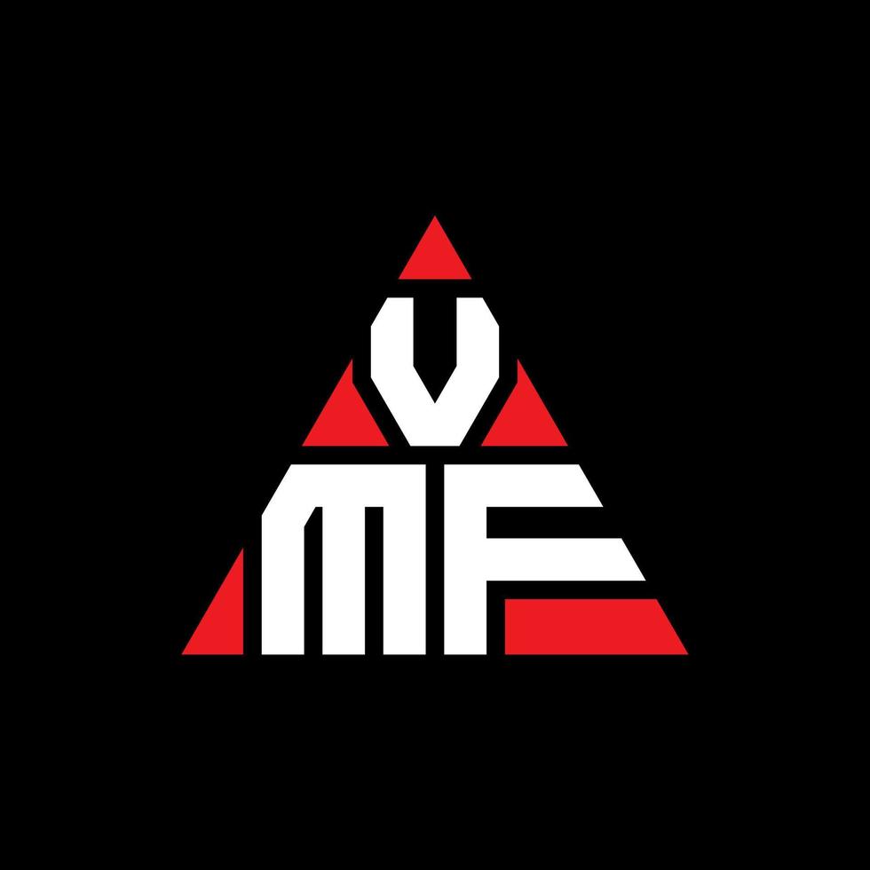 VMF triangle letter logo design with triangle shape. VMF triangle logo design monogram. VMF triangle vector logo template with red color. VMF triangular logo Simple, Elegant, and Luxurious Logo.