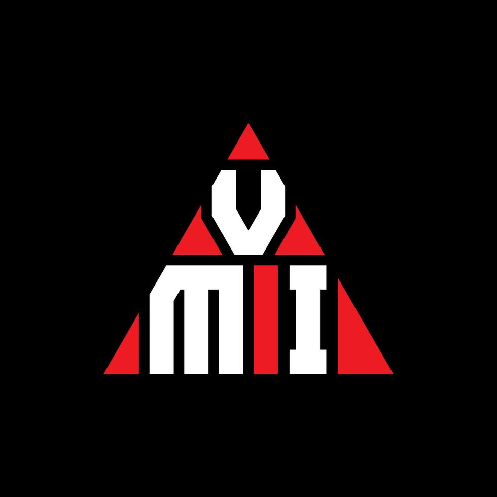 Diseño de logotipo de letra triangular vmi con forma de triángulo. monograma de diseño de logotipo de triángulo vmi. plantilla de logotipo de vector de triángulo vmi con color rojo. logotipo triangular vmi logotipo simple, elegante y lujoso.