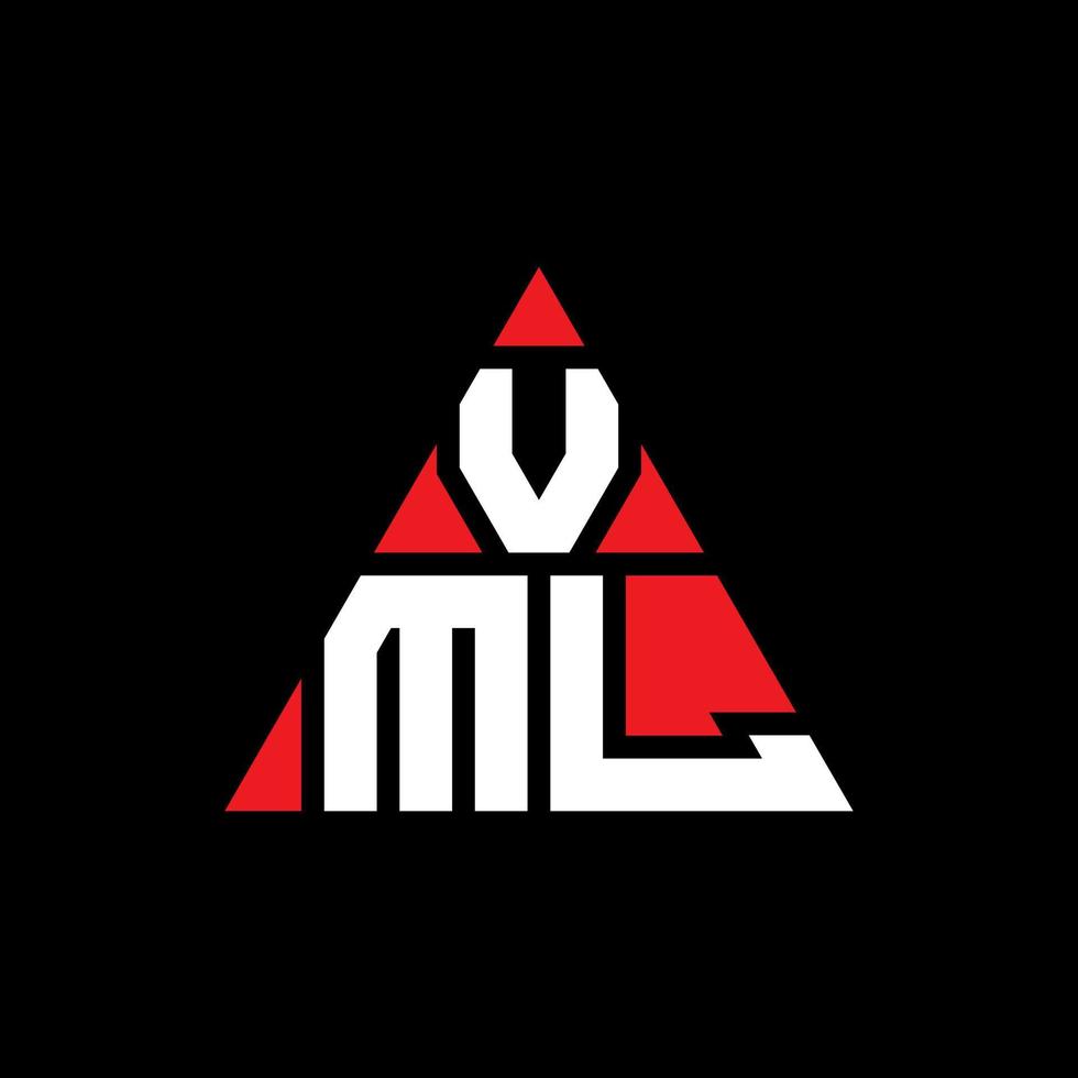 diseño de logotipo de letra triangular vml con forma de triángulo. monograma de diseño de logotipo de triángulo vml. plantilla de logotipo de vector de triángulo vml con color rojo. logotipo triangular vml logotipo simple, elegante y lujoso.