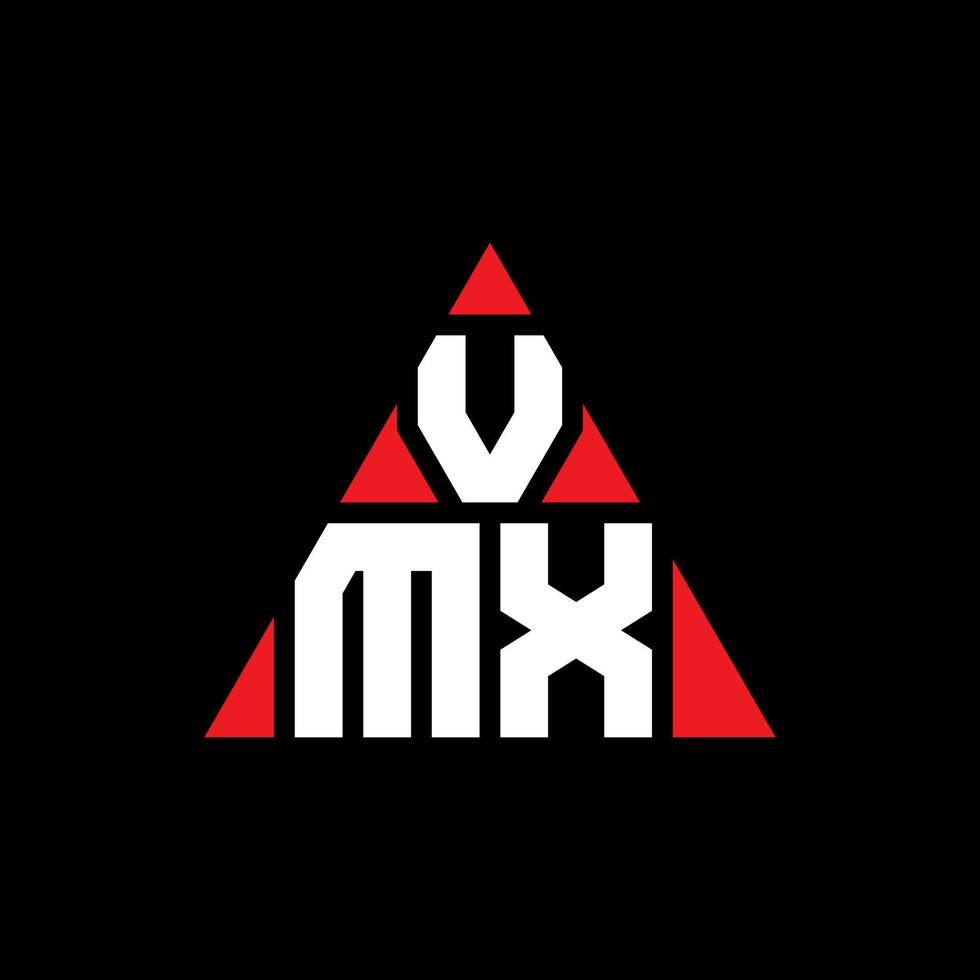VMX triangle letter logo design with triangle shape. VMX triangle logo design monogram. VMX triangle vector logo template with red color. VMX triangular logo Simple, Elegant, and Luxurious Logo.