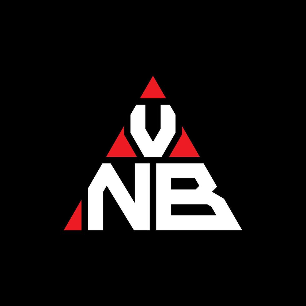 VNB triangle letter logo design with triangle shape. VNB triangle logo design monogram. VNB triangle vector logo template with red color. VNB triangular logo Simple, Elegant, and Luxurious Logo.