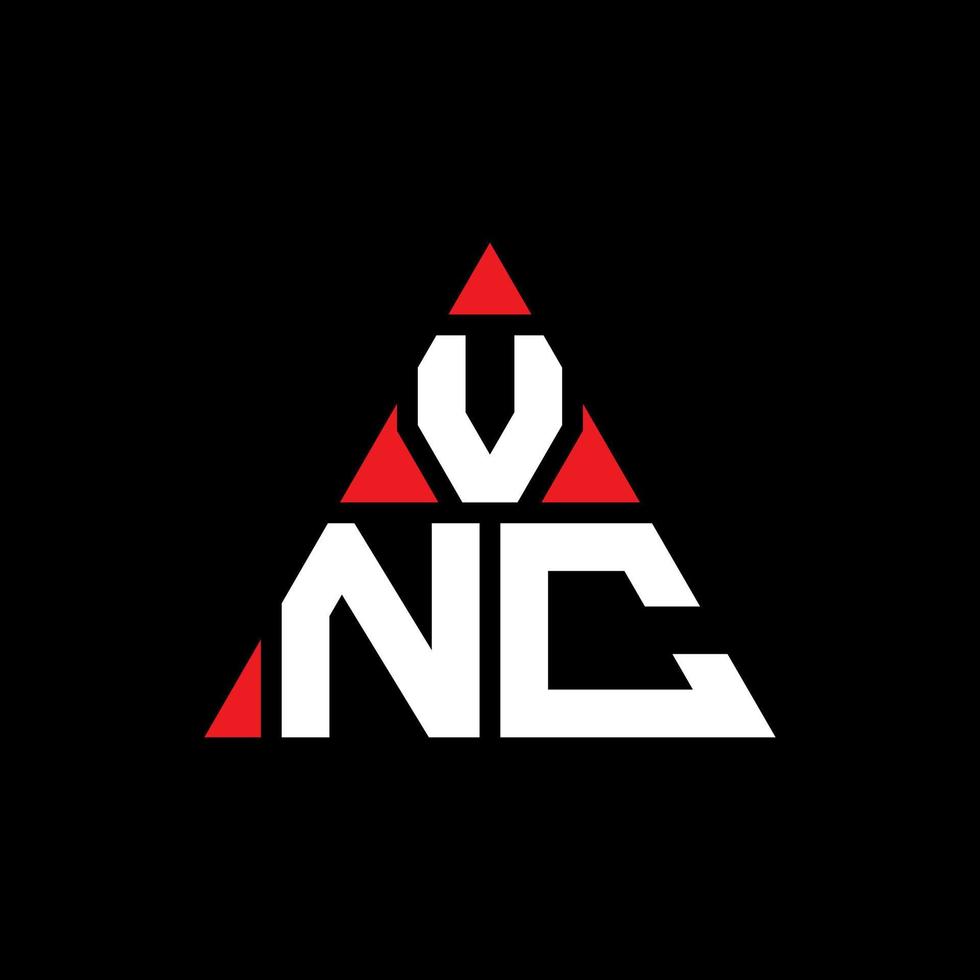 diseño de logotipo de letra de triángulo vnc con forma de triángulo. monograma de diseño de logotipo de triángulo vnc. plantilla de logotipo de vector de triángulo vnc con color rojo. logotipo triangular vnc logotipo simple, elegante y lujoso.