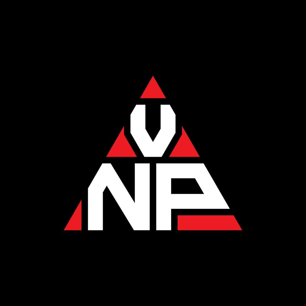 VNP triangle letter logo design with triangle shape. VNP triangle logo design monogram. VNP triangle vector logo template with red color. VNP triangular logo Simple, Elegant, and Luxurious Logo.