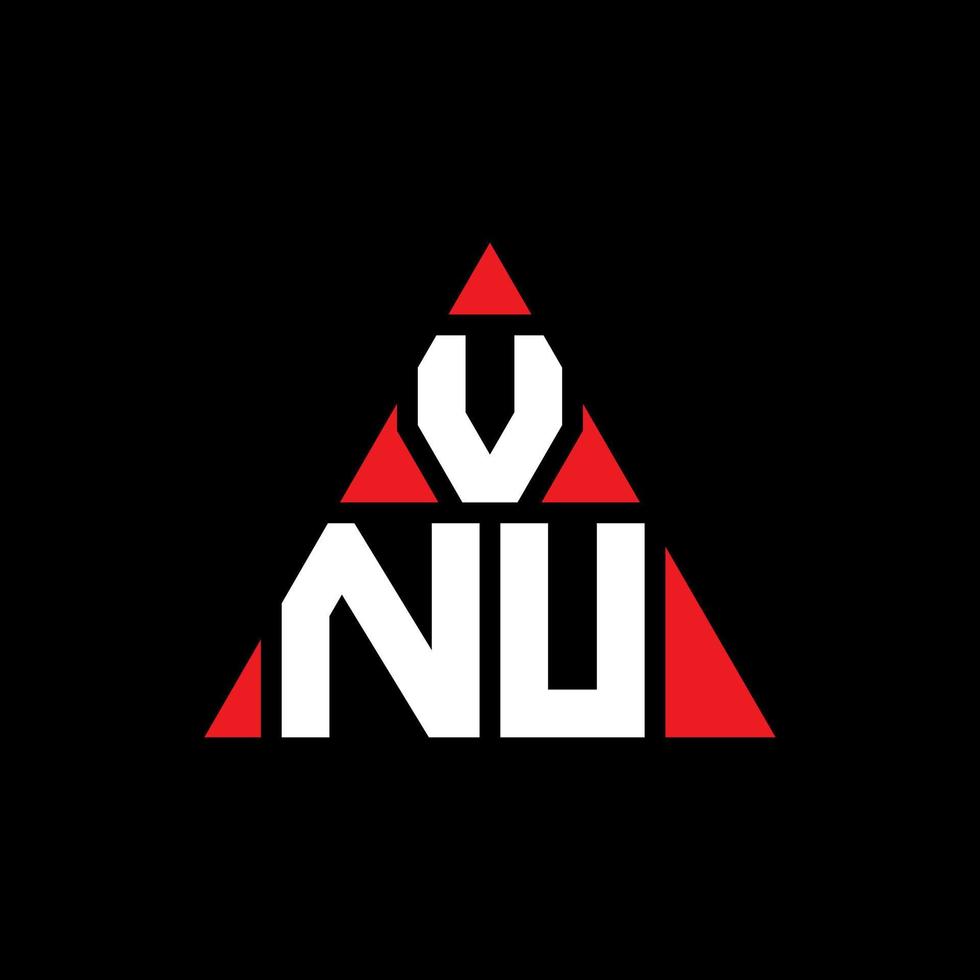 vnu diseño de logotipo de letra triangular con forma de triángulo. monograma de diseño de logotipo de triángulo vnu. plantilla de logotipo de vector de triángulo vnu con color rojo. logotipo triangular vnu logotipo simple, elegante y lujoso.