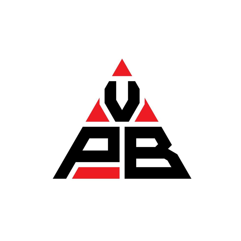 diseño de logotipo de letra triangular vpb con forma de triángulo. monograma de diseño de logotipo de triángulo vpb. plantilla de logotipo de vector de triángulo vpb con color rojo. logotipo triangular vpb logotipo simple, elegante y lujoso.