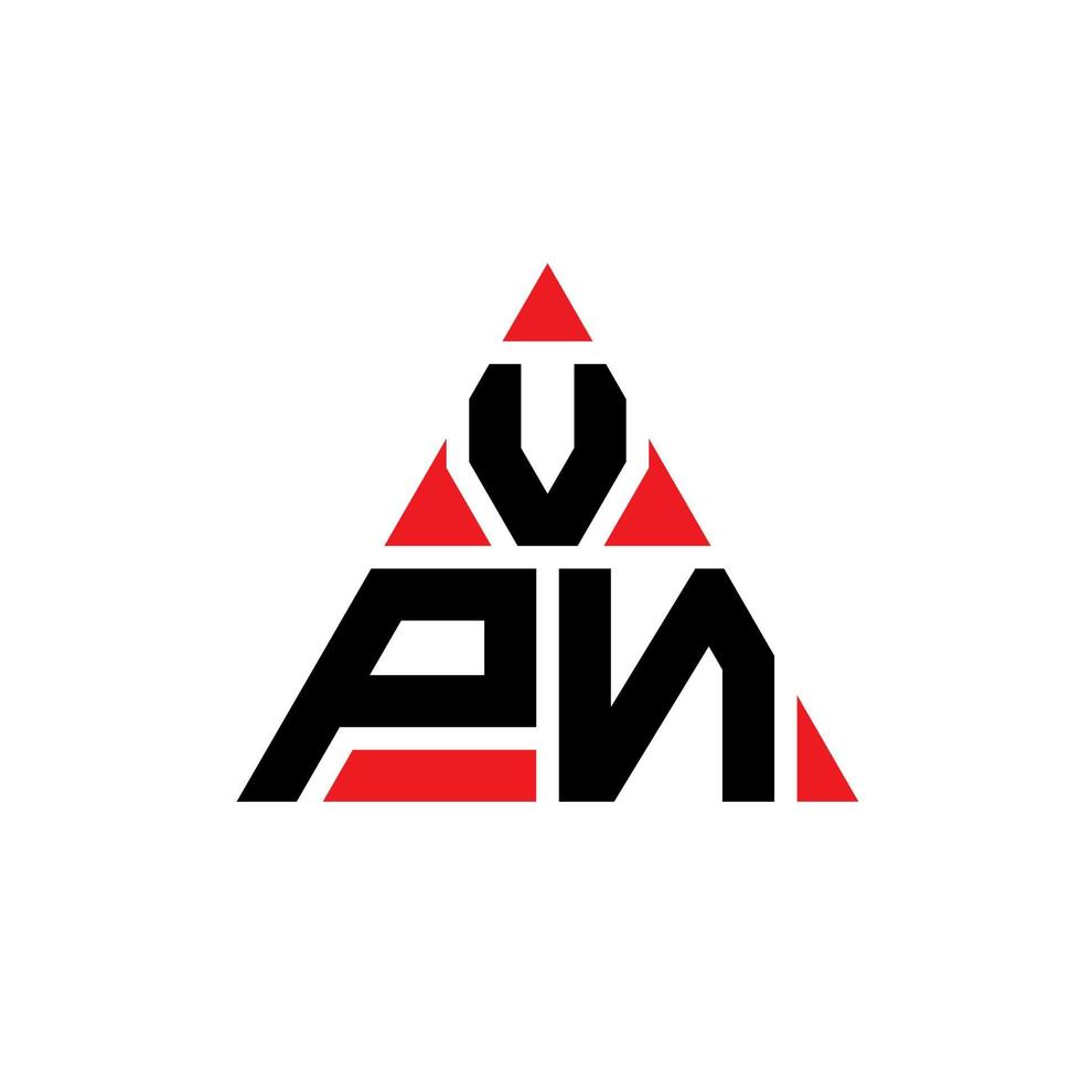 VPN triangle letter logo design with triangle shape. VPN triangle logo design monogram. VPN triangle vector logo template with red color. VPN triangular logo Simple, Elegant, and Luxurious Logo.