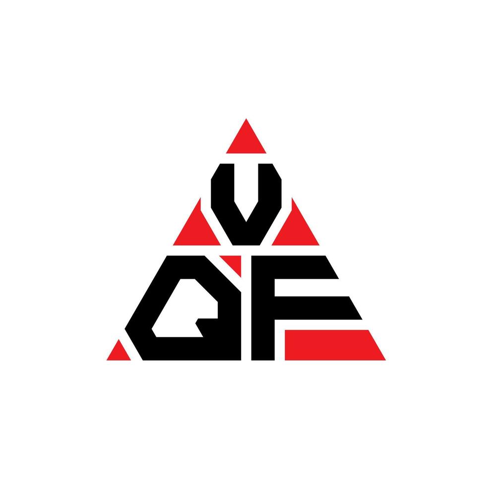 diseño de logotipo de letra triangular vqf con forma de triángulo. monograma de diseño de logotipo de triángulo vqf. plantilla de logotipo de vector de triángulo vqf con color rojo. logotipo triangular vqf logotipo simple, elegante y lujoso.