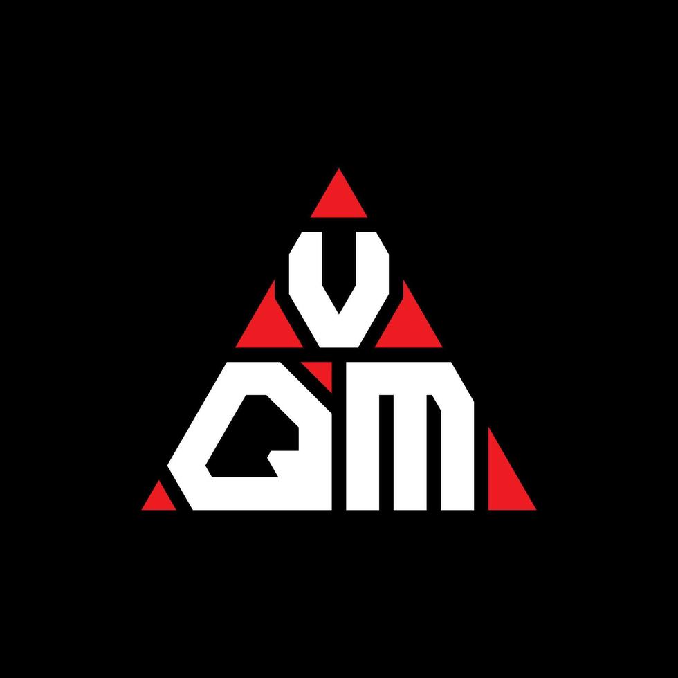 VQM triangle letter logo design with triangle shape. VQM triangle logo design monogram. VQM triangle vector logo template with red color. VQM triangular logo Simple, Elegant, and Luxurious Logo.