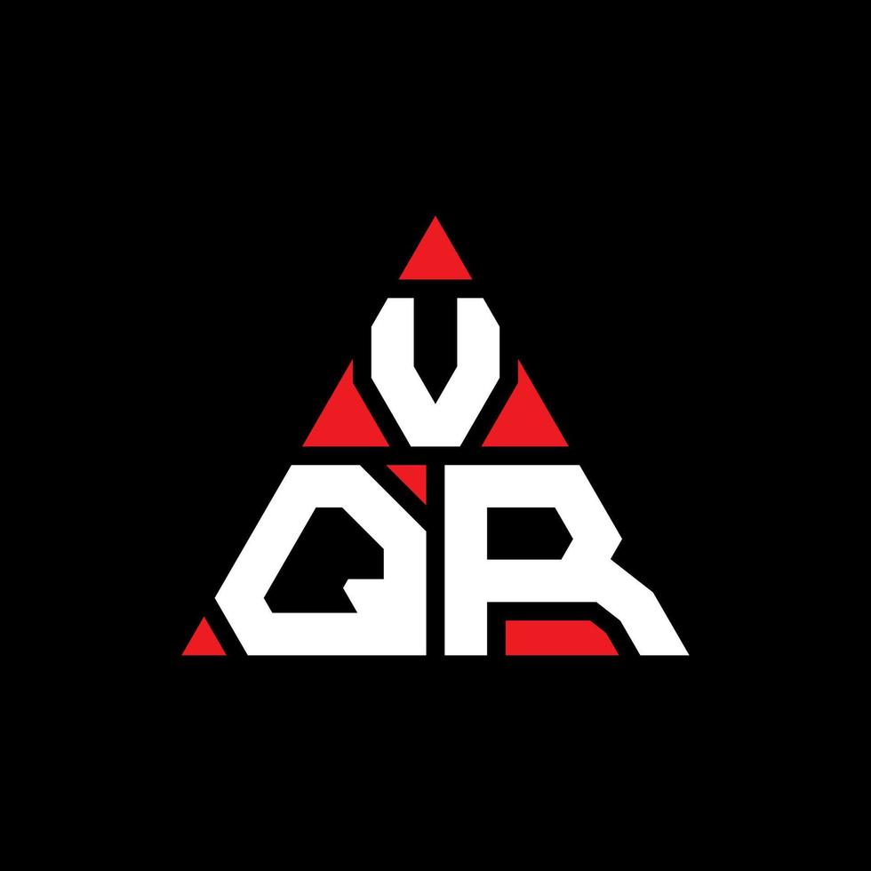 VQR triangle letter logo design with triangle shape. VQR triangle logo design monogram. VQR triangle vector logo template with red color. VQR triangular logo Simple, Elegant, and Luxurious Logo.