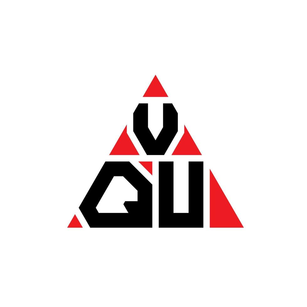 VQU triangle letter logo design with triangle shape. VQU triangle logo design monogram. VQU triangle vector logo template with red color. VQU triangular logo Simple, Elegant, and Luxurious Logo.