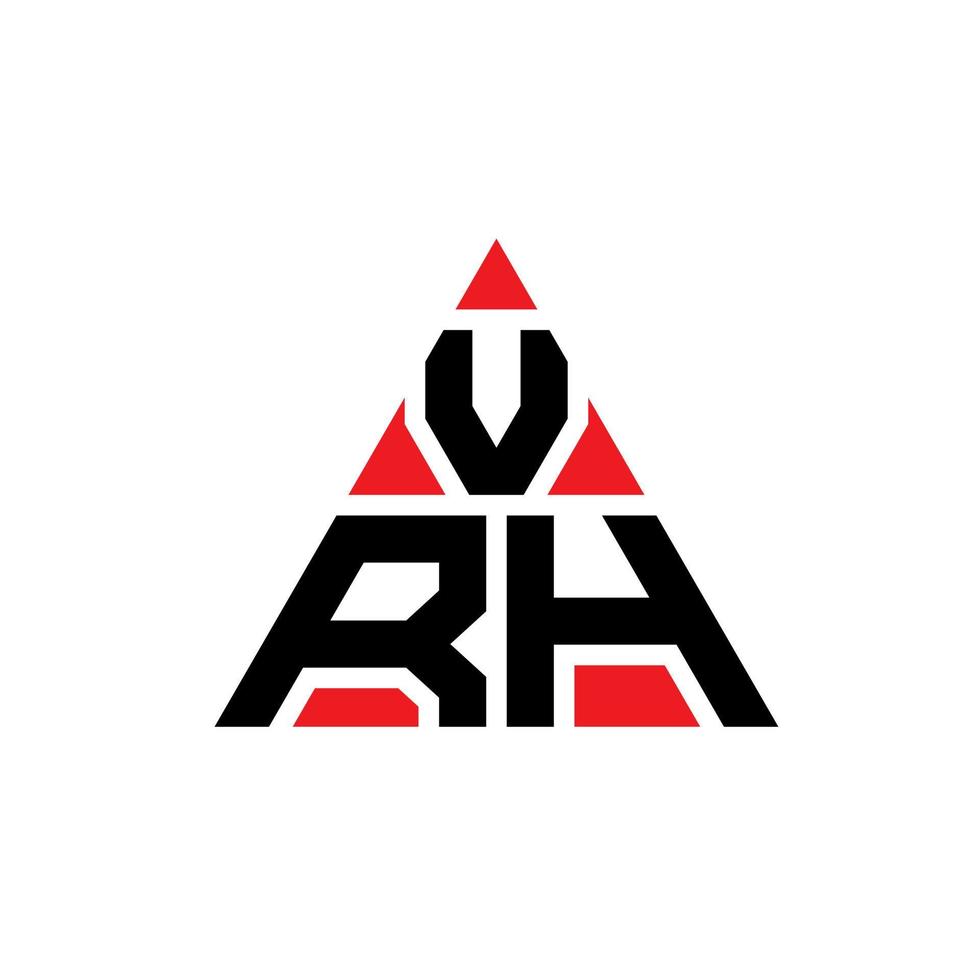 diseño de logotipo de letra de triángulo vrh con forma de triángulo. monograma de diseño de logotipo de triángulo vrh. plantilla de logotipo de vector de triángulo vrh con color rojo. logotipo triangular vrh logotipo simple, elegante y lujoso.