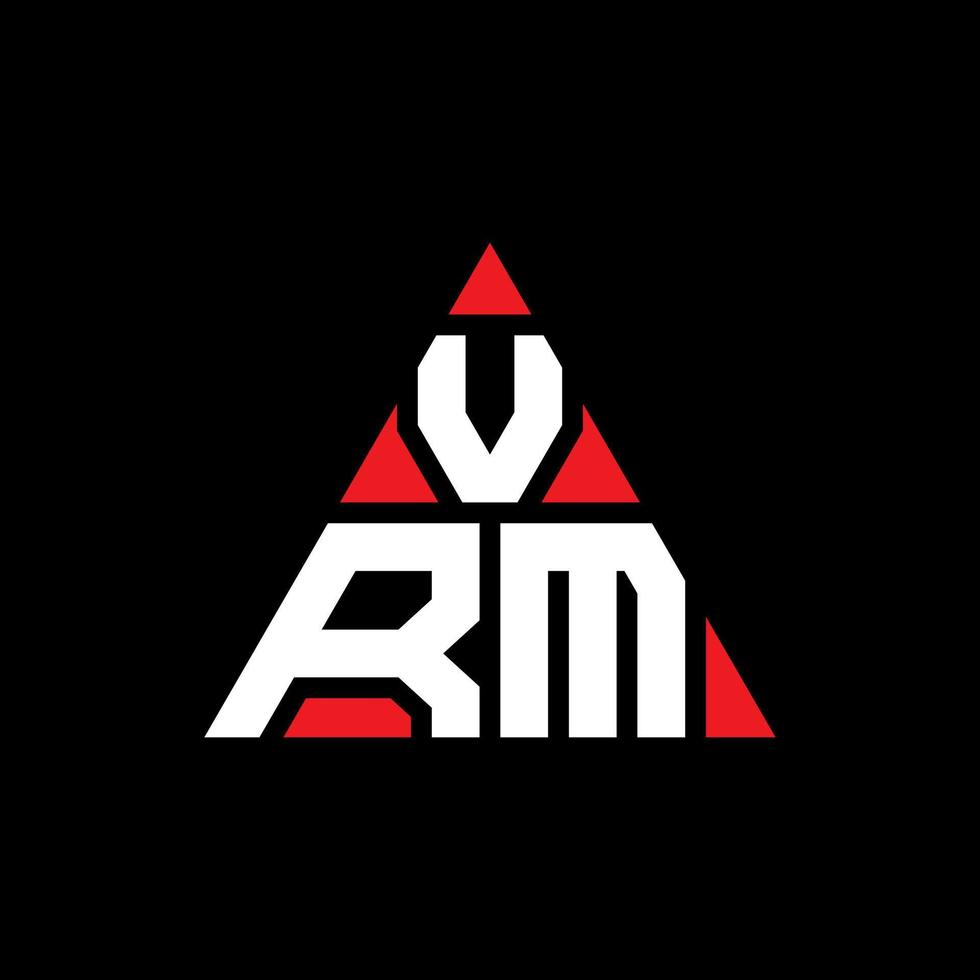 VRM triangle letter logo design with triangle shape. VRM triangle logo design monogram. VRM triangle vector logo template with red color. VRM triangular logo Simple, Elegant, and Luxurious Logo.