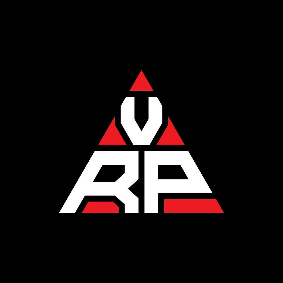 diseño de logotipo de letra triangular vrp con forma de triángulo. monograma de diseño de logotipo de triángulo vrp. plantilla de logotipo de vector de triángulo vrp con color rojo. logotipo triangular vrp logotipo simple, elegante y lujoso.