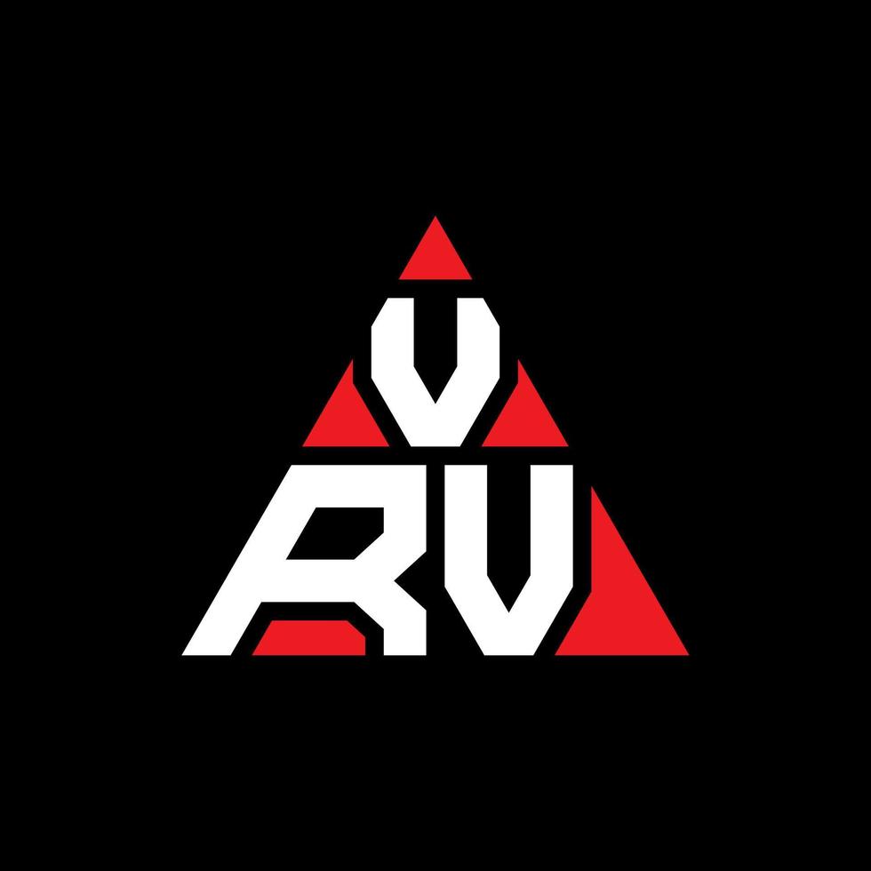 diseño de logotipo de letra de triángulo vrv con forma de triángulo. monograma de diseño de logotipo de triángulo vrv. plantilla de logotipo de vector de triángulo vrv con color rojo. logotipo triangular vrv logotipo simple, elegante y lujoso.